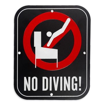 Metal Game Room Sign - No Diving
